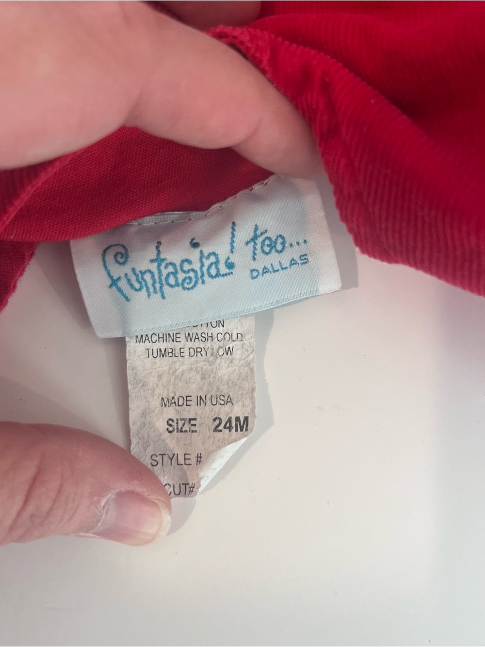 Funtasia Too Toddler Boys Red Corduroy Overalls Appliquéd Truck Made In USA 24m - Picture 6 of 6